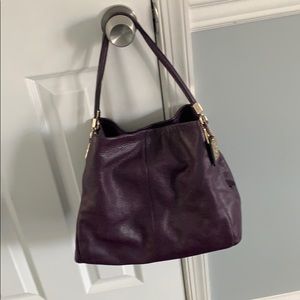 Coach plum leather handbag